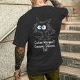 Guten Morgen Ganz Dünnes Eis Saying Job Job Cat T-Shirt mit Rückendruck Geschenke für Ihn