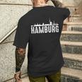 Hamburg Skyline City For Hamburg T-Shirt mit Rückendruck Geschenke für Ihn