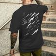 Hammer Shark Swarm Diver T-Shirt mit Rückendruck Geschenke für Ihn