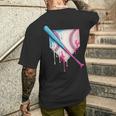 Ice Cream Drip Baseball Bat Home Plate With Sprinkles Drip Men's T-shirt Back Print Gifts for Him