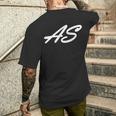 As Initials First Name A Last Name S All Names With A T-Shirt mit Rückendruck Geschenke für Ihn