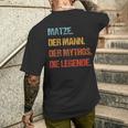 Matze Der Mann Der Mythos Die Legend First Name T-Shirt mit Rückendruck Geschenke für Ihn