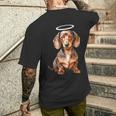 Miniature Dachshund Puppy Angel T-Shirt mit Rückendruck Geschenke für Ihn