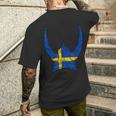 Schweden Wikinger Helm Schwedischer Nordmann Stolz Sköl T-Shirt mit Rückendruck Geschenke für Ihn