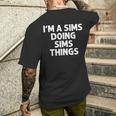 Sims Last Name Family Tree Birthday Reunion Idea T-Shirt mit Rückendruck Geschenke für Ihn