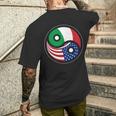 Stati Uniti E Italia Bandiera Italiana Americana T-shirt da uomo con stampa posteriore Regalos para él