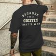 Weil Ich Ein Griffin Bin Deshalb Lustiger Nachnamen-Humor T-Shirt mit Rückendruck Geschenke für Ihn