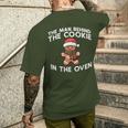 Christmas Pregnancy Man Behind Cookie Oven Xmas Husband Men Men's T-shirt Back Print Gifts for Him