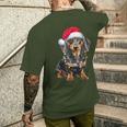 Dachshund Dog Santa Hat Christmas Light T-Shirt mit Rückendruck Geschenke für Ihn