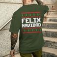 Felix Navidad Felix Name Day Xmas T-Shirt mit Rückendruck Geschenke für Ihn