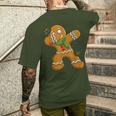 Gentle Gingerbread Man Christmas Dab T-Shirt mit Rückendruck Geschenke für Ihn