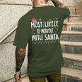 Most Likely To Workout With Santa Christmas Matching Family Men's T-shirt Back Print Gifts for Him