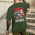 Retro Skibidi Rizzmas Santa Clause Skating Board Xmas Men's T-shirt Back Print Gifts for Him