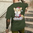 Santa Dog Boba Bubble Tea Christmas Corgi Lover Xmas Men's T-shirt Back Print Gifts for Him