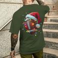 Santa Sports Christmas Football Player For Boys Men's T-shirt Back Print Gifts for Him