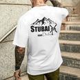 Cool Stubai Tal Statt Dubai Ski Mountains Piste Après-Ski T-Shirt mit Rückendruck Geschenke für Ihn