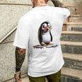 Guten Morgen Ganz Dünnes Eis Saying Penguin T-Shirt mit Rückendruck Geschenke für Ihn