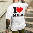 Ich Liebe Mila German Langu Gray T-Shirt mit Rückendruck Geschenke für Ihn