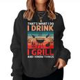 Damen Bbq Beer Freedome Das Ist Was Ich Trinke Und Weiß Dinge Mit-Ausschnitt Sweatshirt Frauen