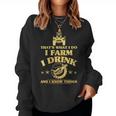 Damen Das Ist Was Ich Mache Farm Drink Beer Ich Weiß Dinge Mit-Ausschnitt Sweatshirt Frauen