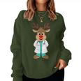 Christmas Nurse Reindeer Scrubs Uniform Sweatshirt Frauen