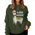 Llama Alpaca Christmas Fleece Navidad Sweatshirt Frauen