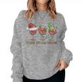 Drink Drank Drunk Wine Santa Christmas Blue Sweatshirt Frauen