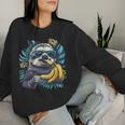 Banana Sloth Wildlife Sunglasses Portrait Banana Fruit Sweatshirt Frauen Geschenke für Sie