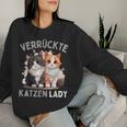 Crazy Cats Lady Cats Slogan Sweatshirt Frauen Geschenke für Sie