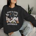 Just A Girl Who Loves Animals For Girls Who Love Animals Women Sweatshirt Gifts for Her