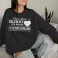 Women's Mein Herz Brennt Für Meinen Fireman Fire Brigade Sweatshirt Frauen Geschenke für Sie