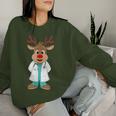 Christmas Nurse Reindeer Scrubs Uniform Sweatshirt Frauen Geschenke für Sie