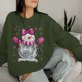 Cute Snowman Disco Ball Christmas Coquette Bow Girls Women Sweatshirt Gifts for Her
