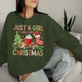 Just A Girl Who Loves Christmas Holiday Vibes Xmas Women Sweatshirt Gifts for Her