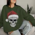 Santa Hat Skull Heavy Metal Goth Sarcastic Rock Christmas Women Sweatshirt Gifts for Her