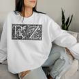 Rz Initials R Z Name Surname Onomastics Onomatology Gray Sweatshirt Frauen Geschenke für Sie