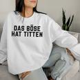 Women's Das Böse Hat Titen Titten Tittchen Teufel Teufelchen Horns Sweatshirt Frauen Geschenke für Sie