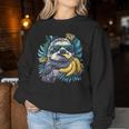 Banana Sloth Wildlife Sunglasses Portrait Banana Fruit Sweatshirt Frauen Lustige Geschenke