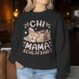 Chi Mama Schlaf Mutter Chihuahua Mit Welpe Muttertag Sweatshirt Frauen Lustige Geschenke