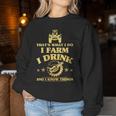 Damen Das Ist Was Ich Mache Farm Drink Beer Ich Weiß Dinge Mit-Ausschnitt Sweatshirt Frauen Lustige Geschenke