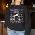 Dein Houfschlag Ist Mein Herzschlag Pferdede Girls' Sweatshirt Frauen Lustige Geschenke