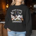 Just A Girl Who Loves Animals For Girls Who Love Animals Women Sweatshirt Personalized Gifts