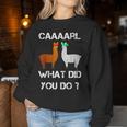 Lamas Mit Hütten Karl Was Hast Du Getan Llama Sweatshirt Frauen Lustige Geschenke