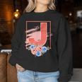 Letter J Flowers Last Name Alphabet Consonant Girl Birthday Sweatshirt Frauen Lustige Geschenke