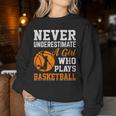 Unterschätze Niemals Ein Girl Das Basketball Plays Sweatshirt Frauen Lustige Geschenke