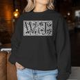 Wj Initialen W J Name Nachname Onomastics Onomatology Sweatshirt Frauen Lustige Geschenke