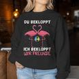 Women's Wine Sparkling Wine Prosecco Du Bekloppt Ich Bekloppt Wir Friends S Sweatshirt Frauen Lustige Geschenke