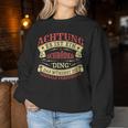 Women's With-Neck Achtung Es Ist Ein Schröder Ding Surname Name Plate Sweatshirt Frauen Lustige Geschenke