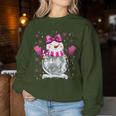 Cute Snowman Disco Ball Christmas Coquette Bow Girls Women Sweatshirt Personalized Gifts