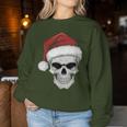 Santa Hat Skull Heavy Metal Goth Sarcastic Rock Christmas Women Sweatshirt Unique Gifts